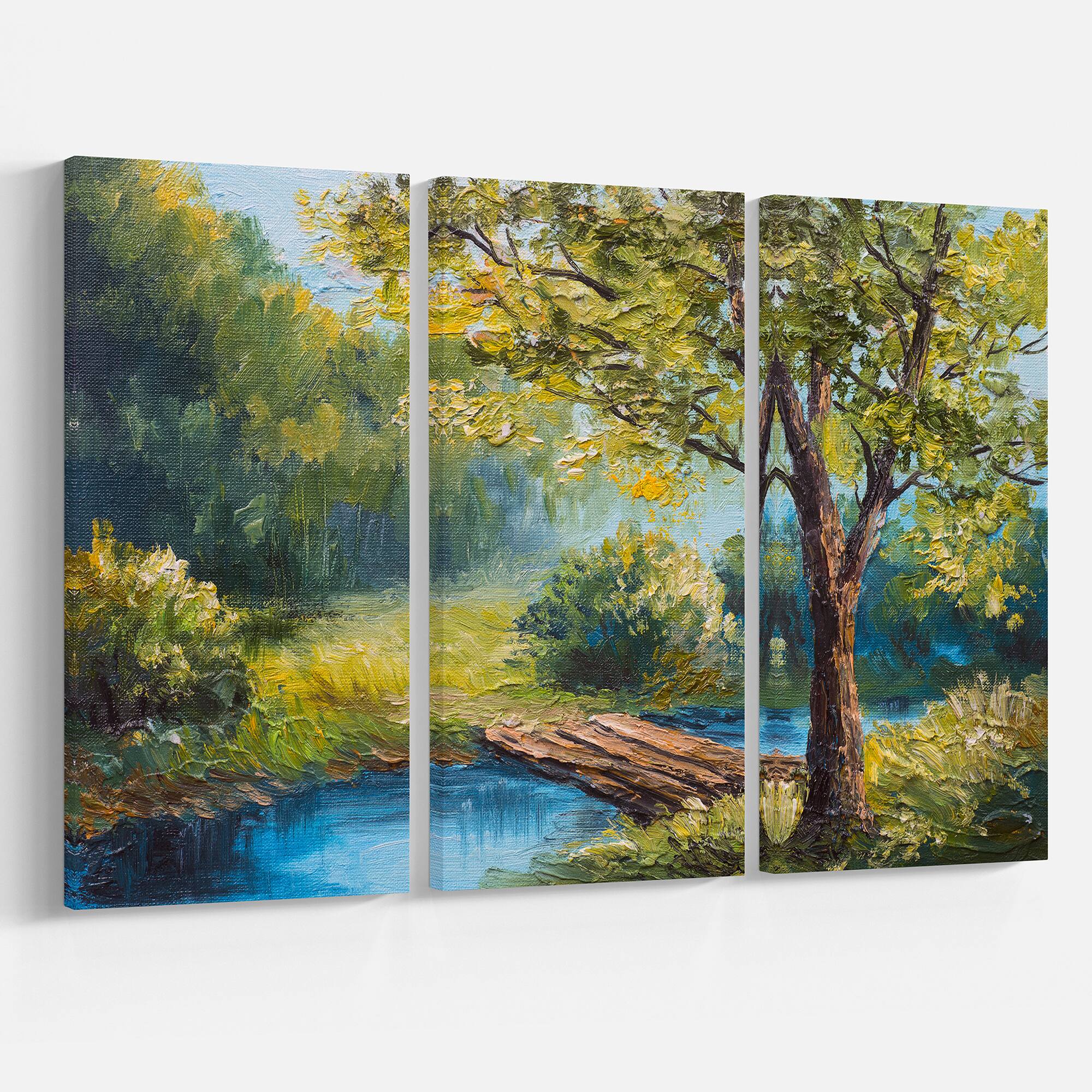 Designart - Summer Forest with Beautiful River
